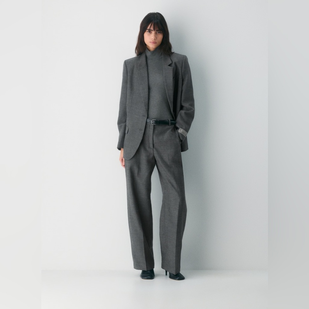 Aritzia Angency Grey Wool Pants
